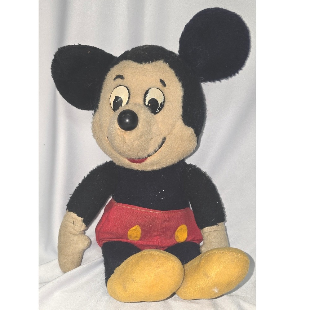 Vintage Mickey Mouse Plush Disney Collectible Stuffed Animal Red Shorts 18 inch